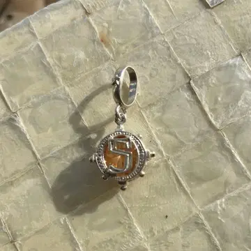 LOVE&HATE 펜던트 탑 오렌지 스톤 실버 925