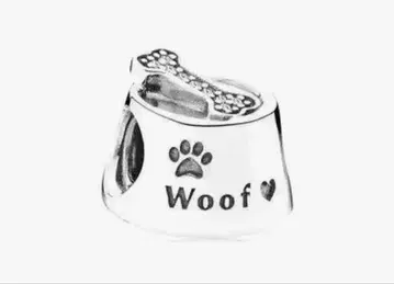 판도라 실버 참 Dog Bowl