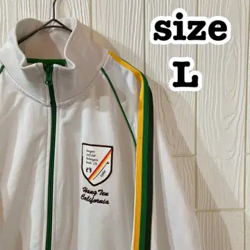 L 상당 로고 찢김 있음 트랙 자켓 HANG TEN 화이트