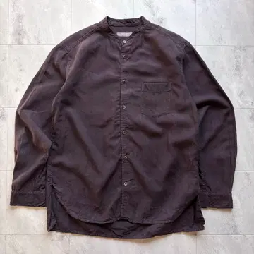 [ 명품 도감 ] 컨팩트 네스트로브 린넨 100% 밴드 카라 셔츠 L