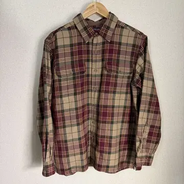 LANDS END 체크 무늬 플란넬 셔츠