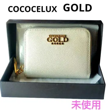 COCOCELUX GOLD 접이식 지갑 펄 그레이 (미사용)