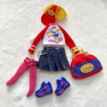 리카짱 의류 세트 모자 백 신발