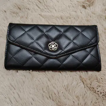 블랙 퀼팅 장지갑