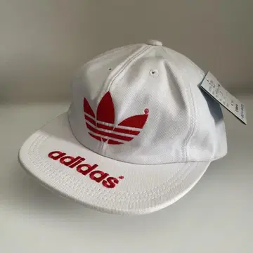 데드스탁 adidas 트레포일 캡 일본제 데상트 화이트 빨간색