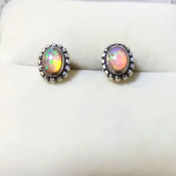 인공 오팔 실버 925 귀걸이