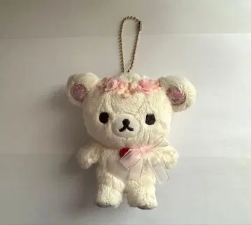 [레어] 코리락쿠마 걸이 봉제 인형 핑크 꽃 왕관