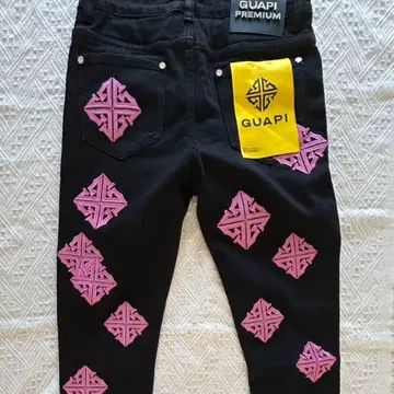 [ GUAPI ] 아이콘 턱 로고 데님 핑크/30인치 미사용 새상품