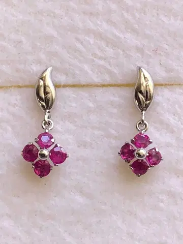 플라티나 루비 귀걸이