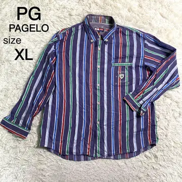 PG PAGELO 멀티 컬러 스트라이프 패턴 BD 셔츠