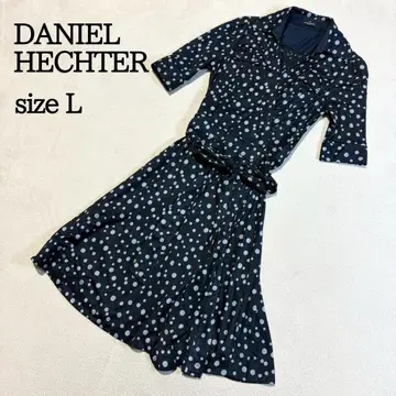 DANIEL HECHTER 롱 원피스 리본 L 도트 무늬