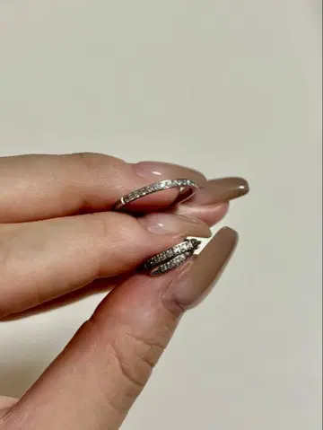 [ ebine ] 하프 이터니티 반지, 후프 귀걸이 세트