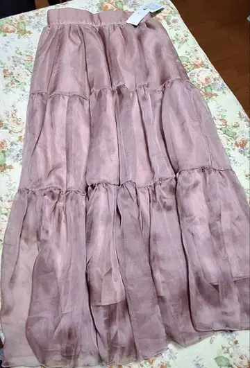 택 포함! MIIA 튤 롱 스커트