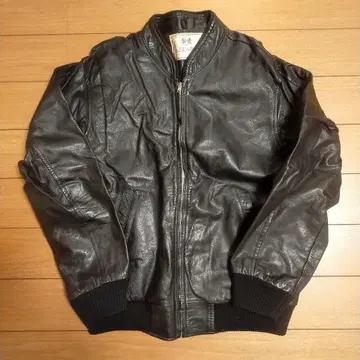 cest bien/가죽 자켓 블루종/L/소가죽/BLK/체크