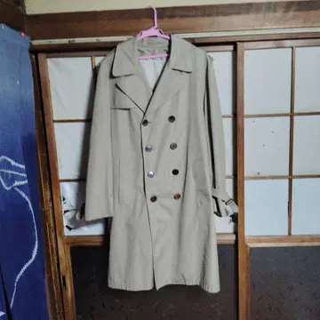60s 빈티지 USA 베이지 더블 브레스트 트렌치코트