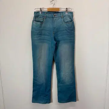 90's 빈티지 라이트 블루 색빠짐 프렌치 워크 스트레이트 데님