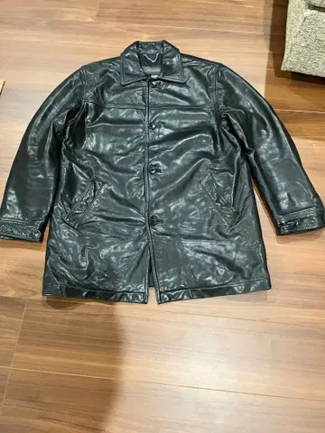 신 사이즈 BANANA REPUBLIC 블랙 가죽 코트 XS 카 코트