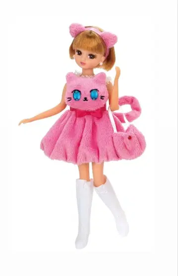 리카짱 드레스 눈이 반짝반짝 핑크 고양이 드레스