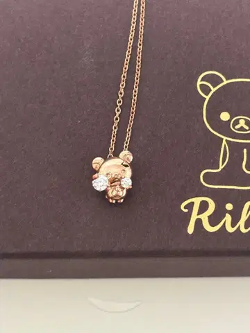 코리락쿠마 딸기 매일매일W 스톤 목걸이 여성용 주얼리