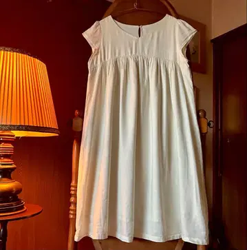 70s 유럽 구제 의류 프랑스 앤티크 vintage 화이트 봄 원피스