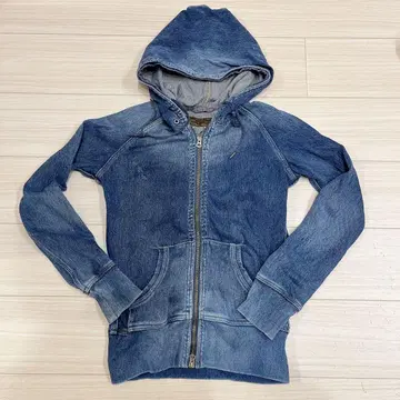 goa 데님 풀 집업 후드 부착 후드티