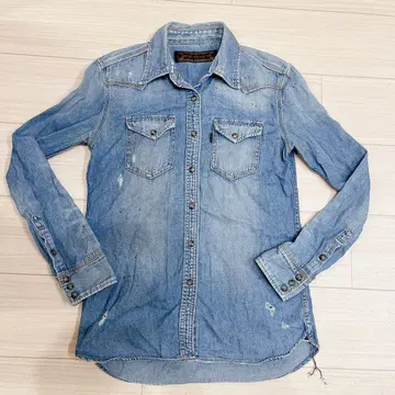 goa 데님 셔츠 라이트 블루 빈티지풍