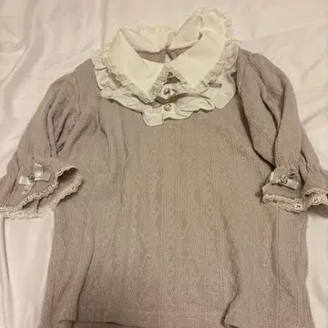 NOEMIE 더블 리본 케이블 자카드 티셔츠 핑크