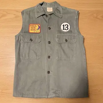 US(아스) 70's 유틸리티 셔츠 베스트 베트남 워 커스텀 S