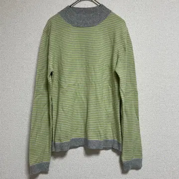 BELLA FILO 캐시미어 100% 보더 니트 스웨터 하이넥