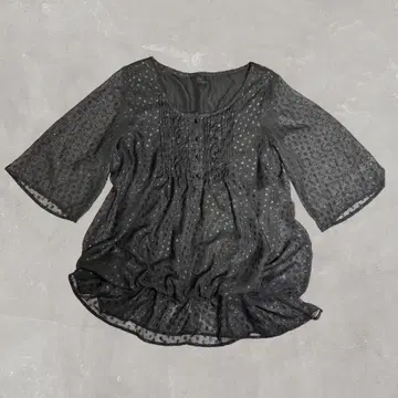 택 포함 시어 블라우스 쉬폰 벌룬 y2k 모노톤 페미닌