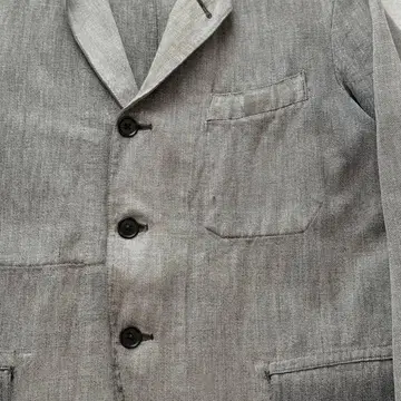 30's 블랙 샴브레이 색 코트 sack jacket