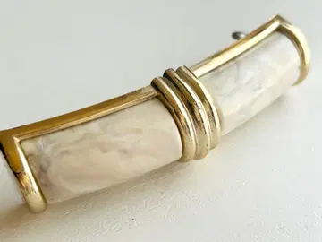 골동품 프랑스제 대리석 같은 무늬 아이보리 마블 vintage 머리핀