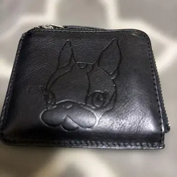 CRYSTAL BALL 크리스탈 볼 L자 지퍼 미니 지갑 엠보 블랙