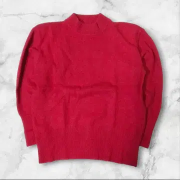 Vintage 모크넥 니트 레드 오버 사이즈 구제 의류