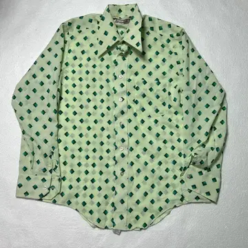 빈티지 올 패턴 셔츠 Landmark 폴리에스테르 셔츠 레트로