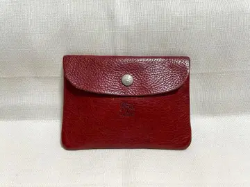 (레어) IL BISONTE 일비종떼 가죽 코인 케이스 빨간색 파우치