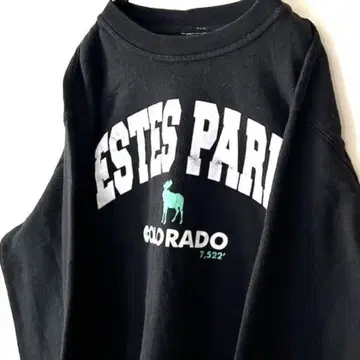 ESTES PARK 블랙 구제 의류 블랙 콜로라도 맨투맨 트레이닝복