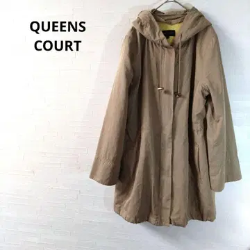 QUEENS COURT 자켓 후드 부착 베이지 넉넉한 편안함
