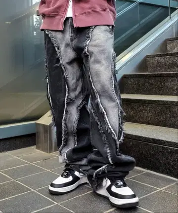 A'gem 절개 디자인 데님 팬츠 M