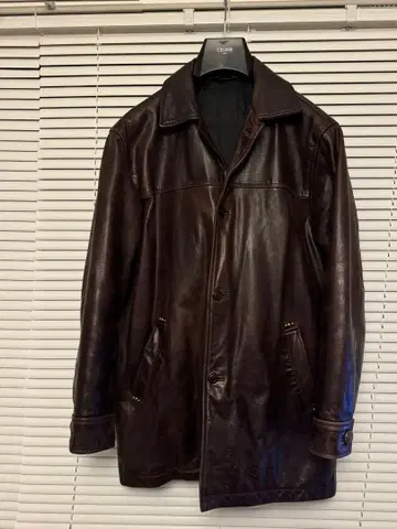 글래드핸드 카 코트 가죽 스터드 브라운