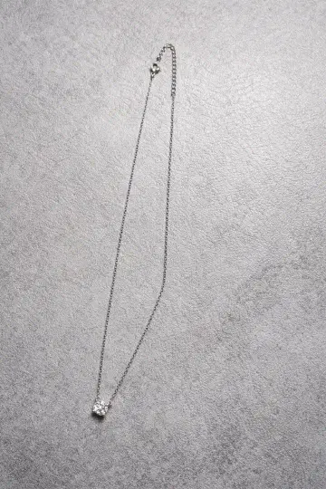 모이사나이트 싱글 볼 목걸이 S925 실버 45cm