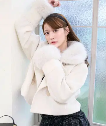 MAJESTIC LEGON 멀티way 인조 모피 숏코트