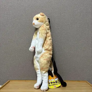 리얼 고양이 봉제 인형 백팩