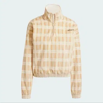adidas 체크 무늬 하프 지퍼 자켓 아디다스