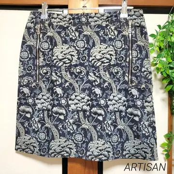 ARTISAN 아티산 올 패턴 데님 스커트 페인트 청바지 y2k
