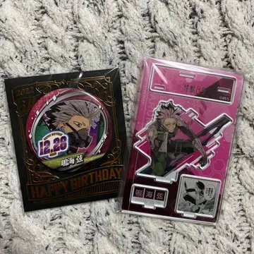 나루미 겐 벌스데이 캔뱃지 아크릴 스탠드 세트