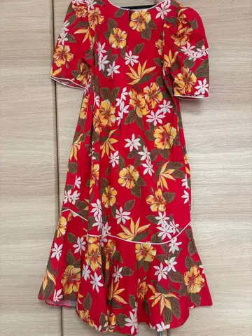 [ MADE IN HAWAII ] 플라워 프린트 반팔 원피스