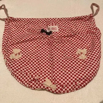 핑크하우스 창업 초기의 체크에 곰 패턴 복조리 백 인기 있는 빨간색 계열