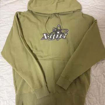 x-girl 올리브 후드 부착 후드티