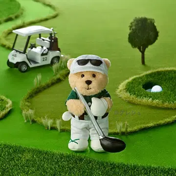 [한국 한정판] 스벅 베어리스타 골프 키링 봉제 인형